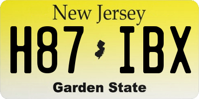 NJ license plate H87IBX