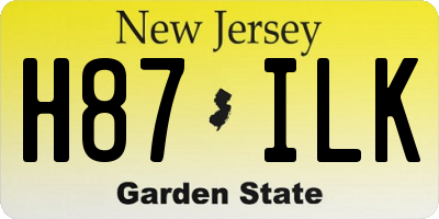 NJ license plate H87ILK