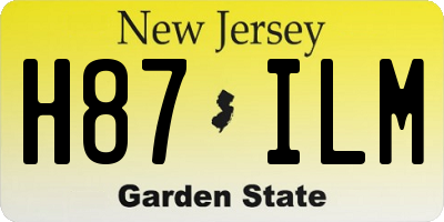NJ license plate H87ILM