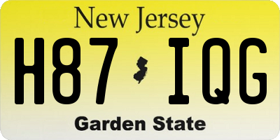 NJ license plate H87IQG