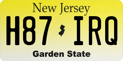 NJ license plate H87IRQ