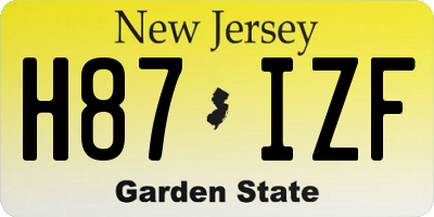NJ license plate H87IZF