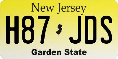 NJ license plate H87JDS