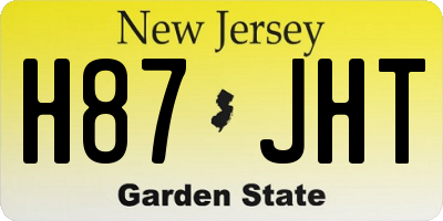 NJ license plate H87JHT