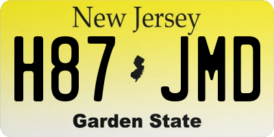 NJ license plate H87JMD