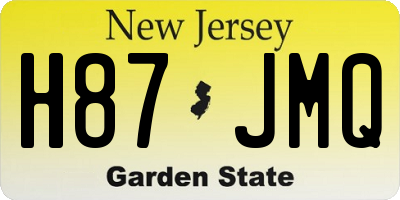 NJ license plate H87JMQ