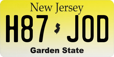 NJ license plate H87JOD