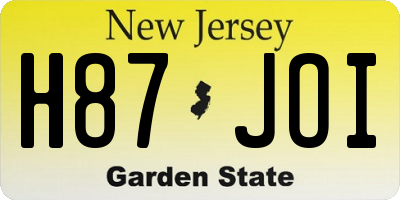 NJ license plate H87JOI