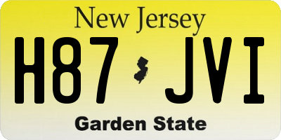 NJ license plate H87JVI