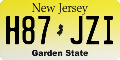 NJ license plate H87JZI