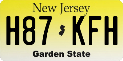 NJ license plate H87KFH
