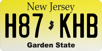 NJ license plate H87KHB