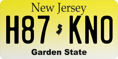 NJ license plate H87KNO