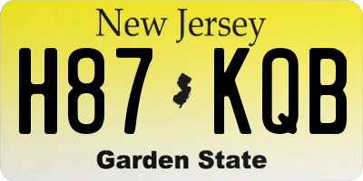 NJ license plate H87KQB