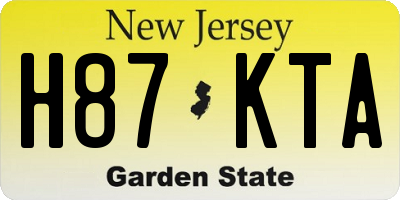 NJ license plate H87KTA