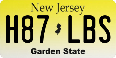 NJ license plate H87LBS