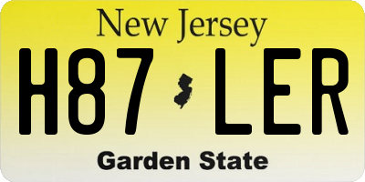 NJ license plate H87LER