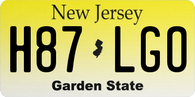 NJ license plate H87LGO