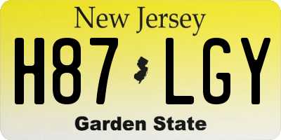NJ license plate H87LGY
