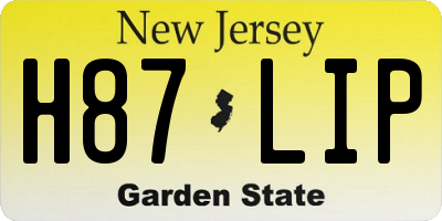NJ license plate H87LIP