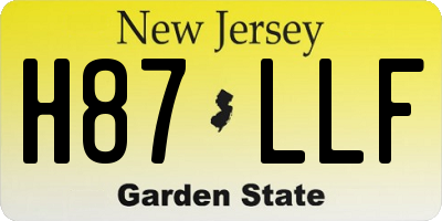 NJ license plate H87LLF
