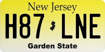 NJ license plate H87LNE