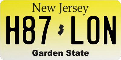 NJ license plate H87LON