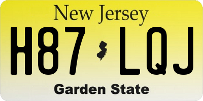 NJ license plate H87LQJ