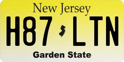 NJ license plate H87LTN