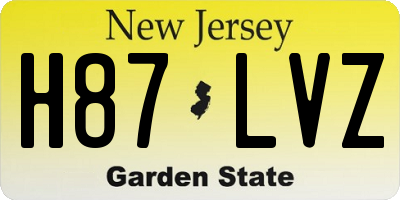 NJ license plate H87LVZ