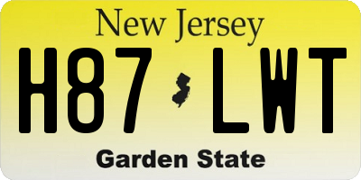 NJ license plate H87LWT