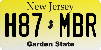 NJ license plate H87MBR