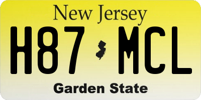 NJ license plate H87MCL
