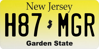 NJ license plate H87MGR