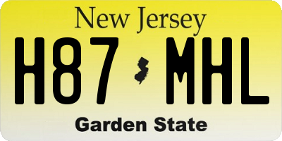 NJ license plate H87MHL