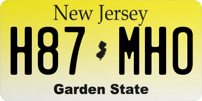 NJ license plate H87MHO