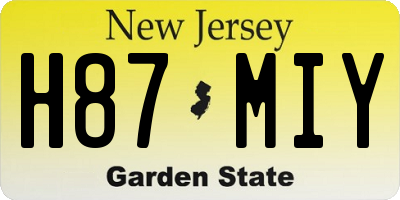 NJ license plate H87MIY