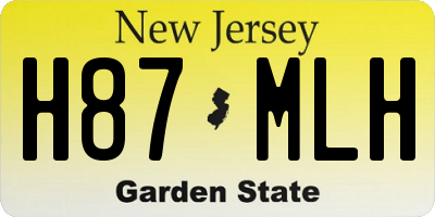 NJ license plate H87MLH