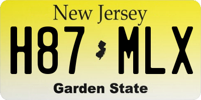 NJ license plate H87MLX