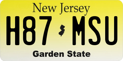 NJ license plate H87MSU