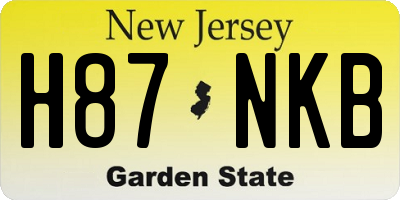 NJ license plate H87NKB