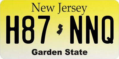 NJ license plate H87NNQ