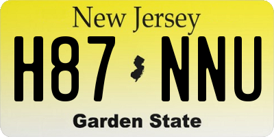NJ license plate H87NNU