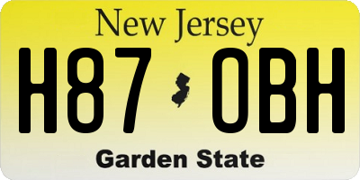 NJ license plate H87OBH