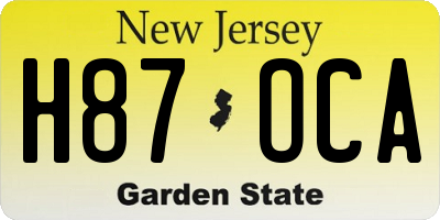 NJ license plate H87OCA