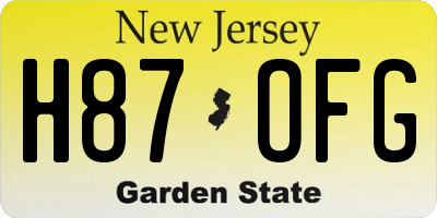 NJ license plate H87OFG