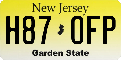 NJ license plate H87OFP