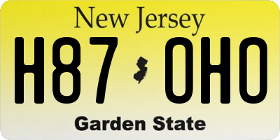 NJ license plate H87OHO