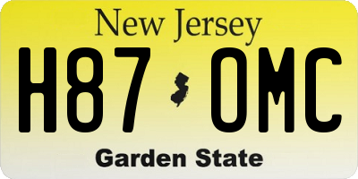 NJ license plate H87OMC