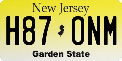 NJ license plate H87ONM